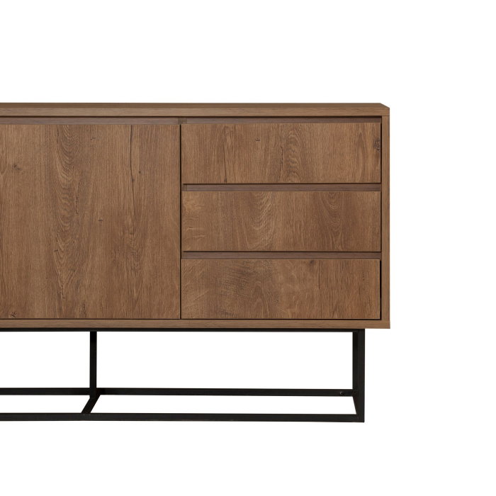 Comoda RUBA, 2 usi, 3 sertare, 4 rafturi, 140x36x72 cm [8]