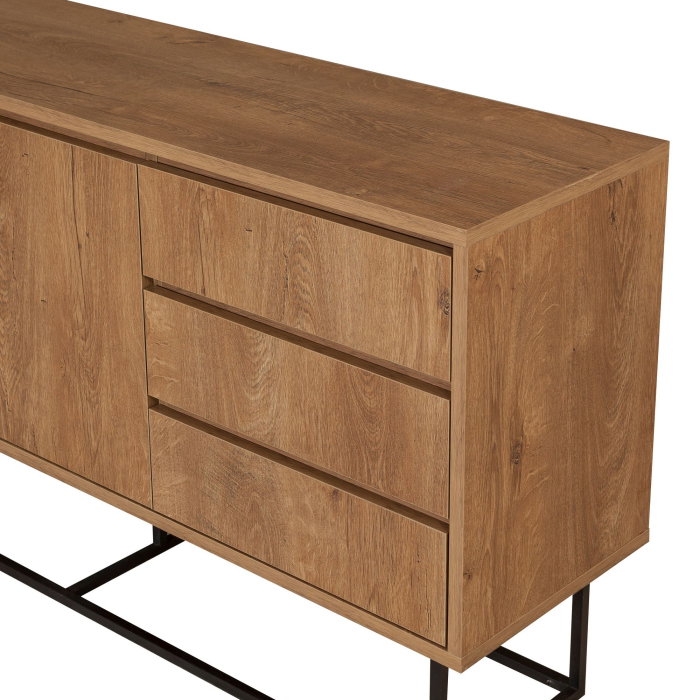 Comoda RUBA, 2 usi, 3 sertare, 4 rafturi, 140x36x72 cm [7]