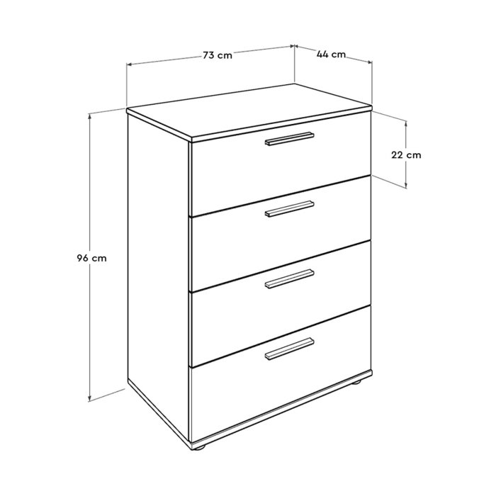 Comoda SFN-540-BB-1, 4 sertare, 73x44x96 cm [5]