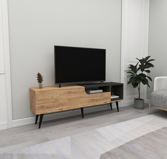 Comoda TV, pin atlantic + antracit, 150x29,6x49,6 cm [2]