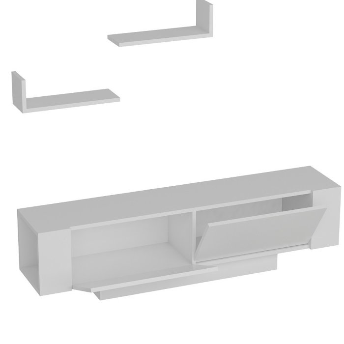 Comoda TV EKOL, cu rafturi de perete, 150x31,5x40 cm [7]