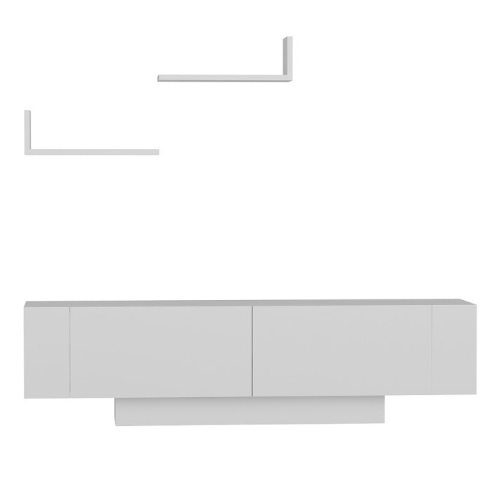 Comoda TV EKOL, cu rafturi de perete, 150x31,5x40 cm [4]