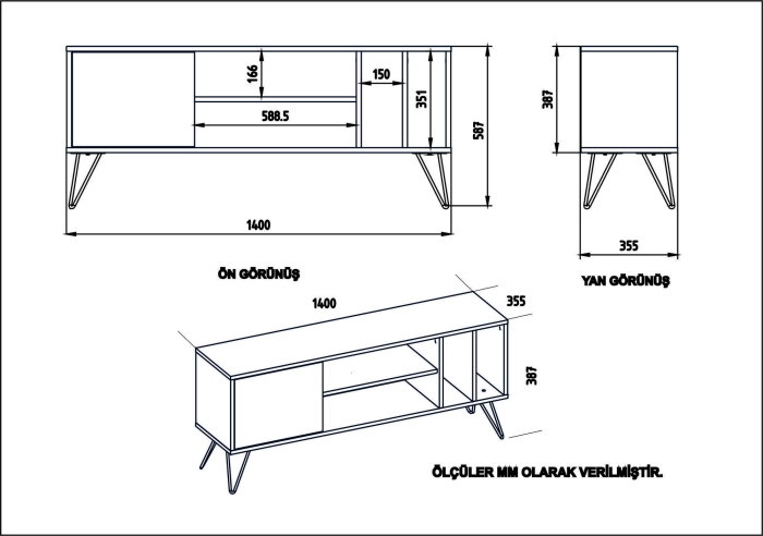 Comoda TV MISTICO, 140x35,5x58,7 cm [5]
