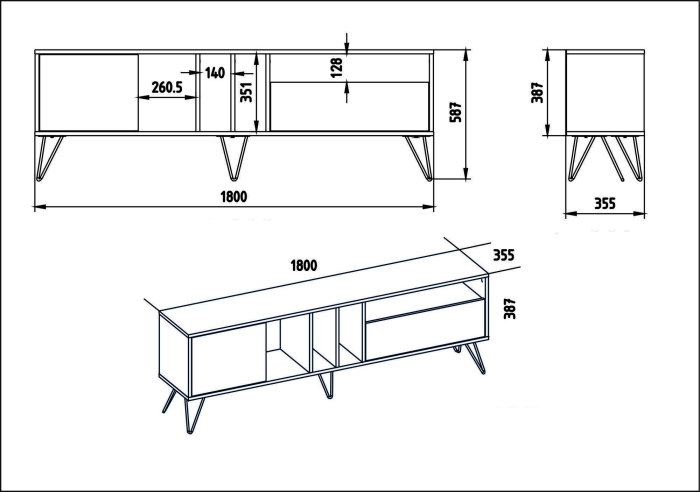 Comoda TV MISTICO, 180x35,5x58,7 cm [6]