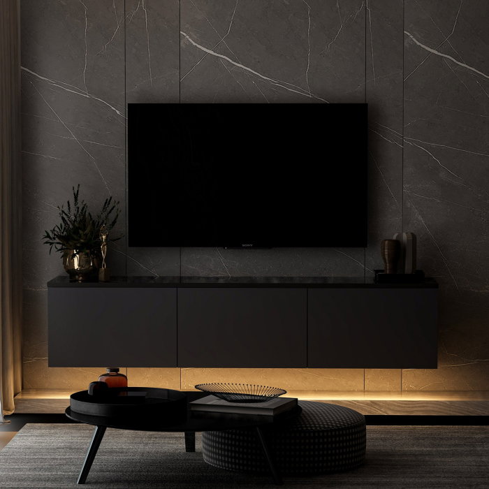 Comoda TV NEON, antracit, 160x32x35 cm [2]