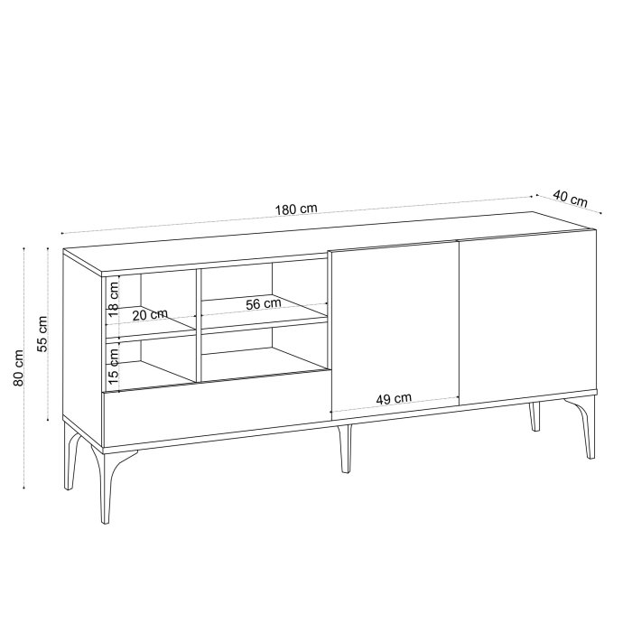 Comoda TV ORELA, 180x40x80 cm [5]