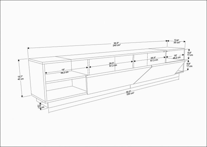 Comoda TV RHODES, 240x37,1x47,4 cm [6]