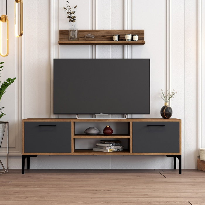 Comoda TV RIGA, cu raft suspendat,140x30x48 cm [2]
