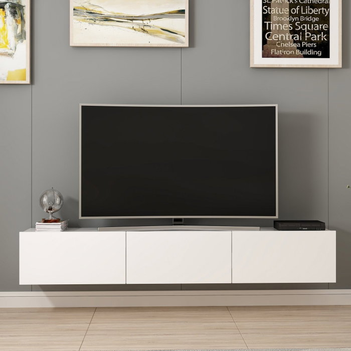 Comoda TV RIGEL, suspendata, 3 usi, 180x32x30 cm [2]