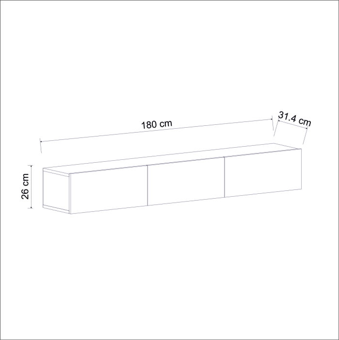 Comoda TV TERRA, suspendata, 180x31,4x26 cm [10]