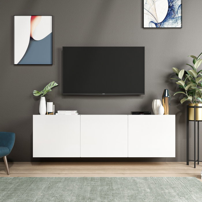 Comoda TV WHITE, 150x31x44 cm [3]
