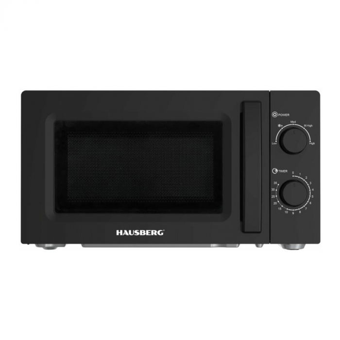 Cuptor cu microunde Hausberg HB-8008NG, 1150W, 5 trepte de putere, 20L, negru