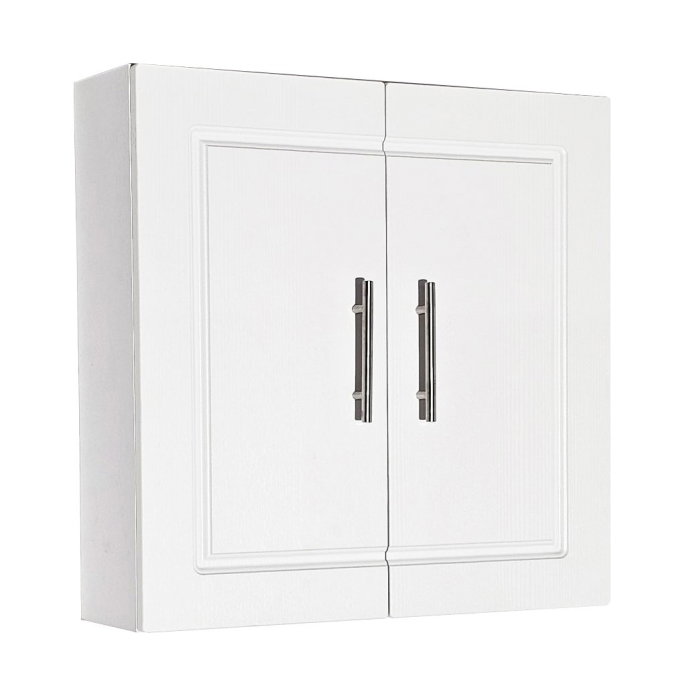 Dulap baie suspendat ANDRE, front MDF, 2 usi, alb, 60x17x60 cm [2]