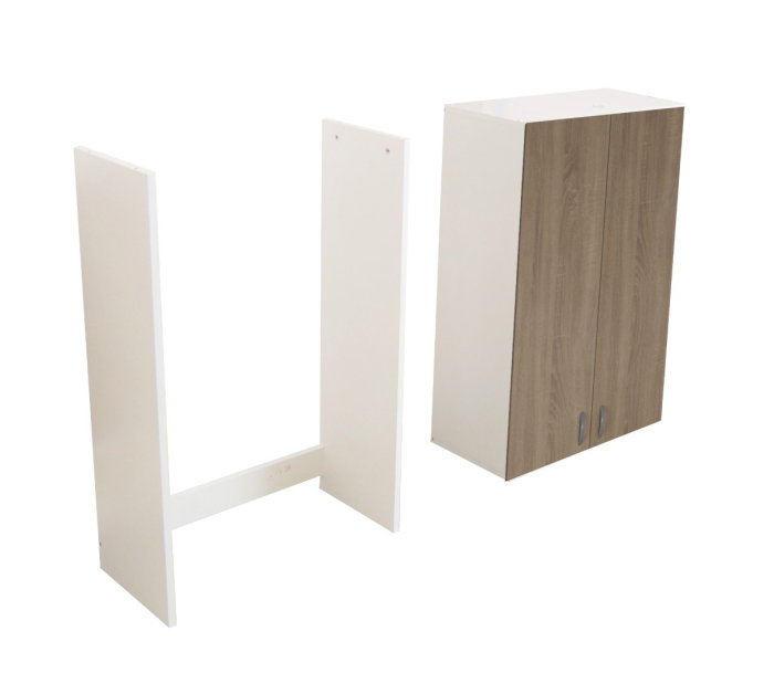 Dulap masina de spalat, 2 usi, alb + sonoma, 64x30x195 cm [5]