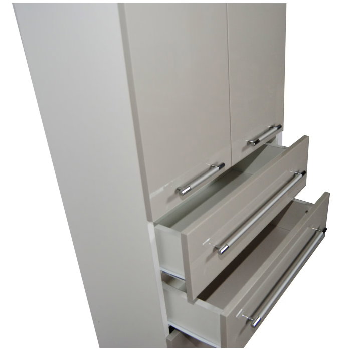 Dulap baie seria 008, front MDF, 4 usi, 2 sertare, taupe, 60x31.6x180 cm [5]