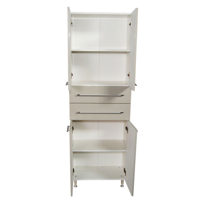 Dulap baie seria 008, front MDF, 4 usi, 2 sertare, taupe, 60x31.6x180 cm [4]