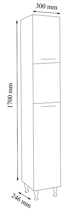 Dulap baie seria 018, 2 usi, alb, 30x24.6x170 cm [4]