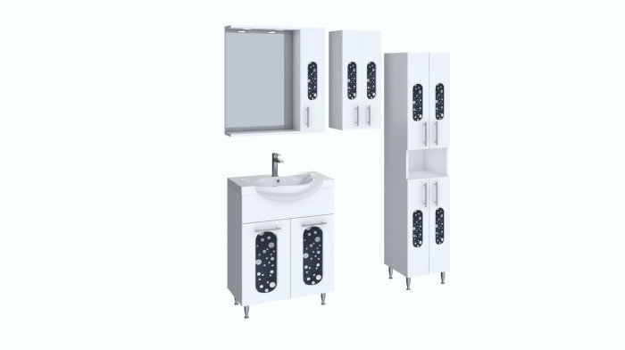 Dulap baie seria 177 LAGUNA, front MDF, 4 usi, alb, 35x31.6x166 cm [4]