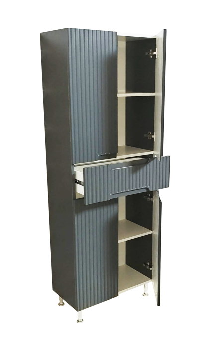 Dulap baie seria 033, front MDF, 4 usi, 1 sertar, antracit, 60x31.6x166 cm [4]