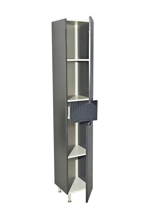 Dulap baie seria 033, front MDF, 2 usi, 1 sertar, antracit, 30x31.6x180 cm [4]