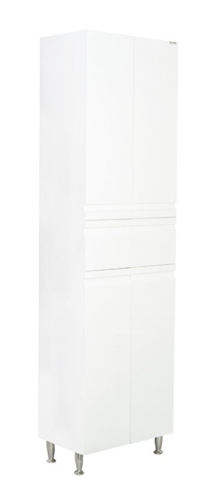 Dulap baie seria 786, front MDF, 4 usi, 1 sertar, montat, alb, 50x32x180 cm [2]