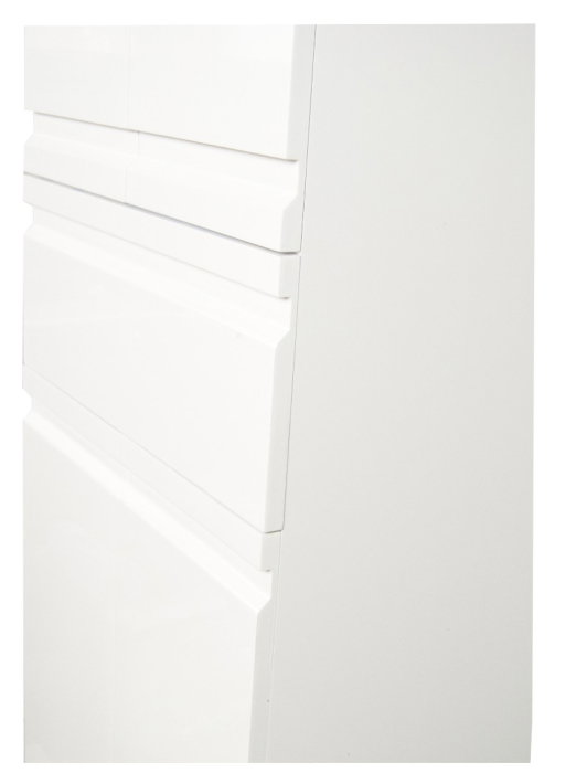 Dulap baie seria 786, front MDF, 4 usi, 1 sertar, montat, alb, 50x32x180 cm [4]