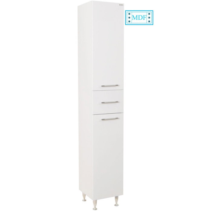 Dulap baie seria 010, front MDF, 2 usi, 1 sertar, alb, 30x31.6x180 cm [2]