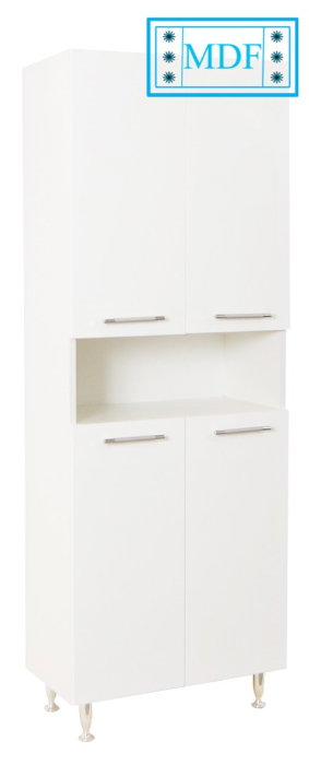 Dulap baie seria 004, front MDF, 4 usi, montat, alb, 60x31.6x166 cm [2]
