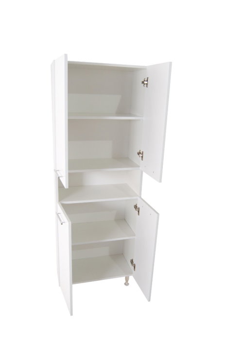 Dulap baie seria 004, front MDF, 4 usi, montat, alb, 60x31.6x166 cm [3]