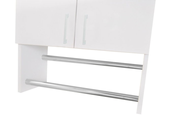 Dulap baie suspendat BELLA, 2 usi, montat, alb, 60x21.5x68 cm [4]