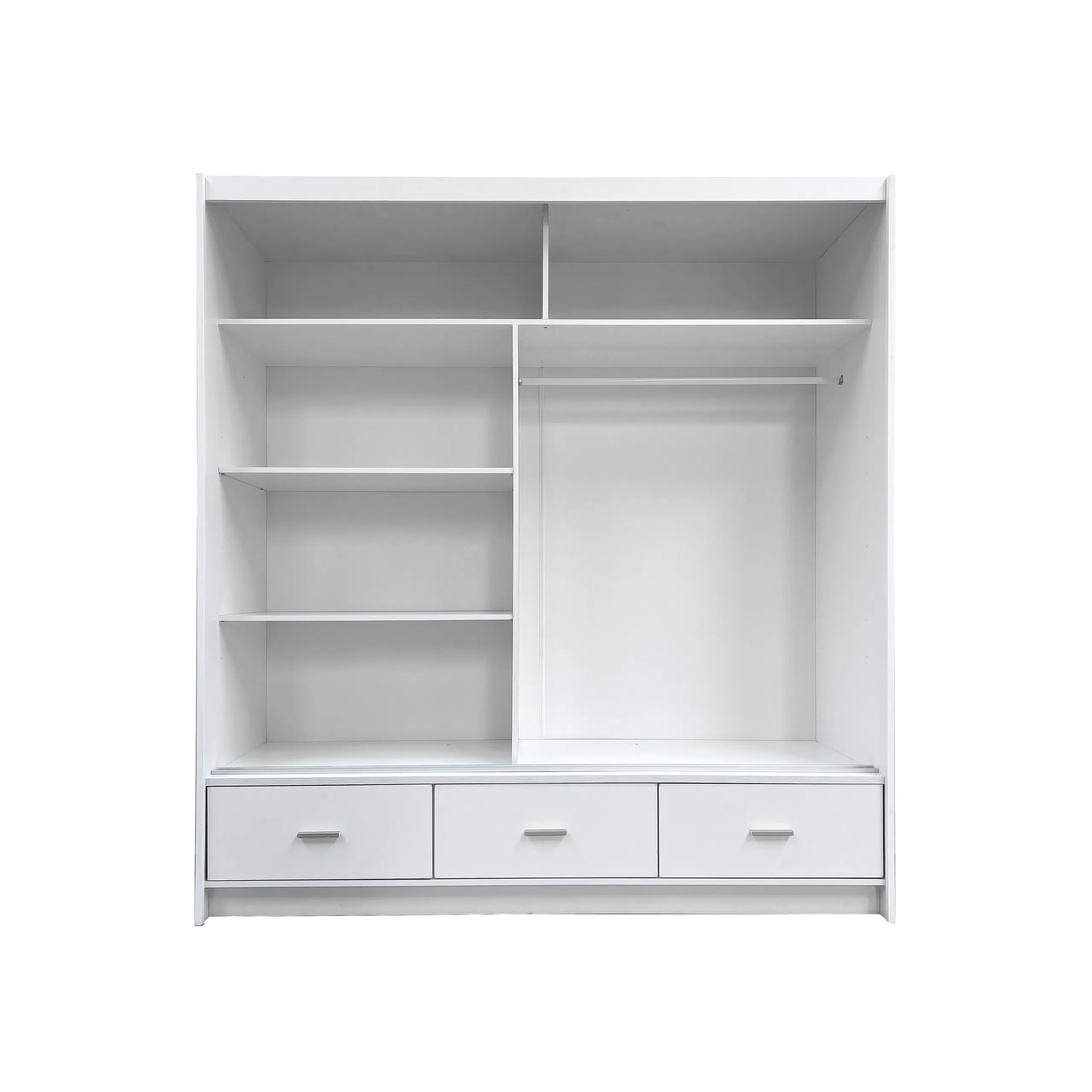 Dulap CANADA CA25-20, usi glisante, 3 sertare, 5 rafturi, bara de haine, oglinda, alb + auriu, 200x60x215 cm [2]