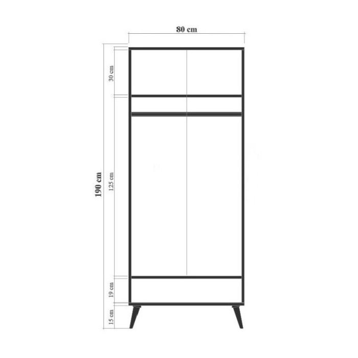 Dulap CITY GARDROP TULIP, 80x45x190 cm [4]