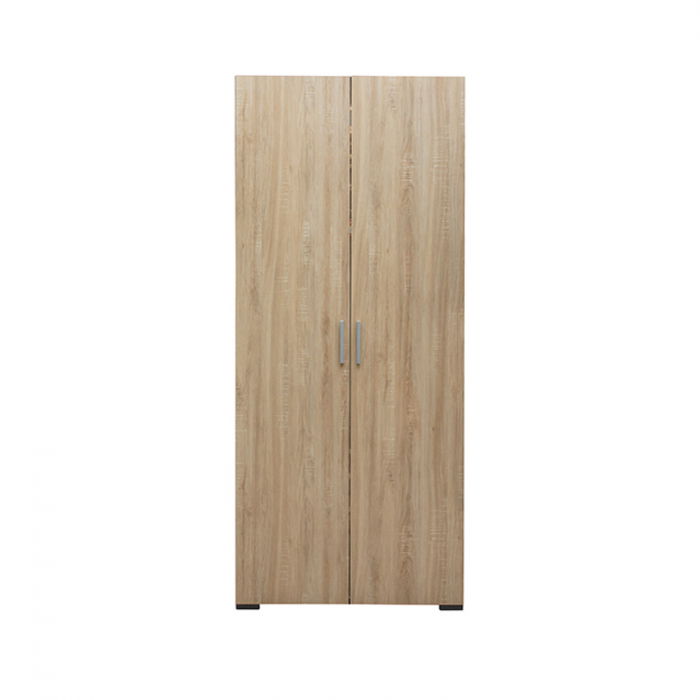 Dulap CORINNE, 2 usi, 4 rafturi, sonoma deschis, cant sonoma inchis, 80x50x188 cm