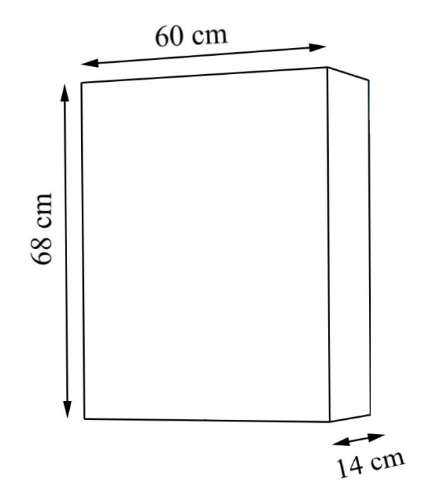 Dulap baie suspendat, 1 usa, oglinda, alb, 60x14x68 cm [4]