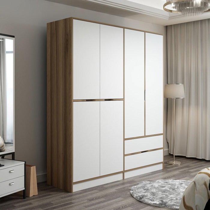Dulap ELINA, 6 usi, 2 sertare, 185x52x208 cm [3]
