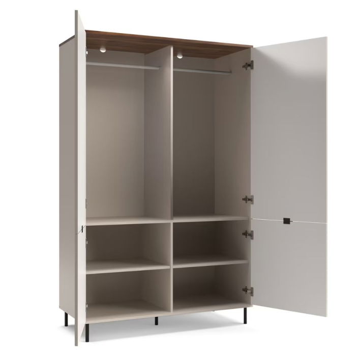 Dulap EVO, 2 usi, casmir + stejar castello, 123,2x54,9x194,5 cm [5]