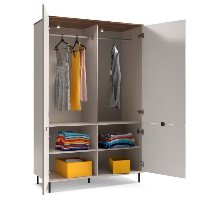 Dulap EVO, 2 usi, casmir + stejar castello, 123,2x54,9x194,5 cm [4]