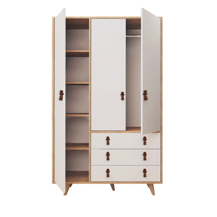 Dulap FRANKY, 3 usi, 3 sertare, 120x52x187 cm [4]
