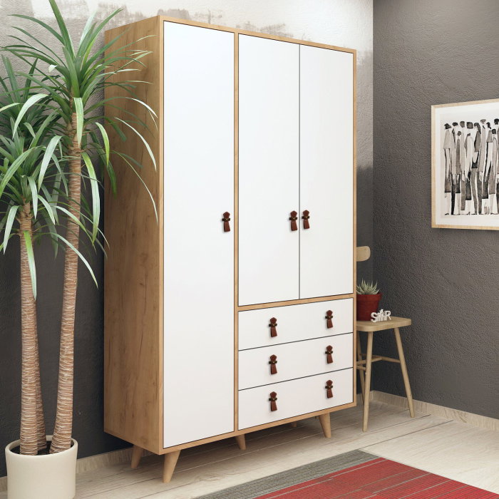 Dulap FRANKY, 3 usi, 3 sertare, 120x52x187 cm [2]