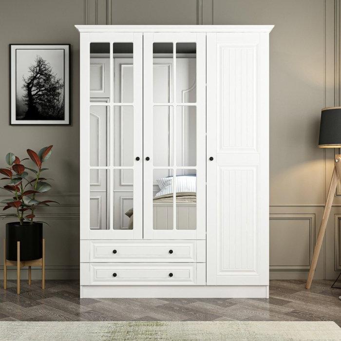 Dulap KALE 3, 3 usi, 2 sertare, 135x52x210 cm [2]