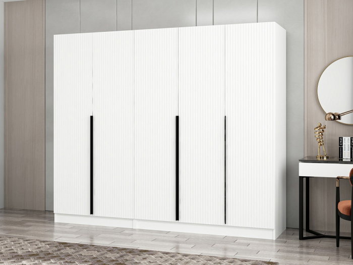 Dulap KALE PLUS, 5 usi, alb, 225x52x210 cm [4]