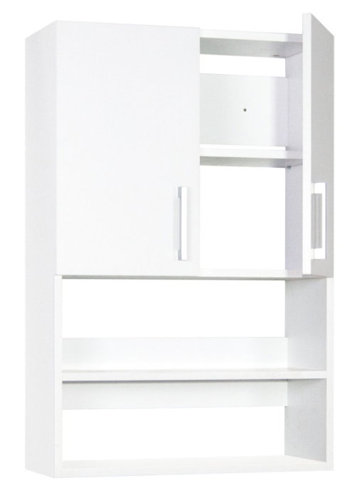 Dulap baie suspendat, 2 usi, alb, 60x25x90 cm [3]