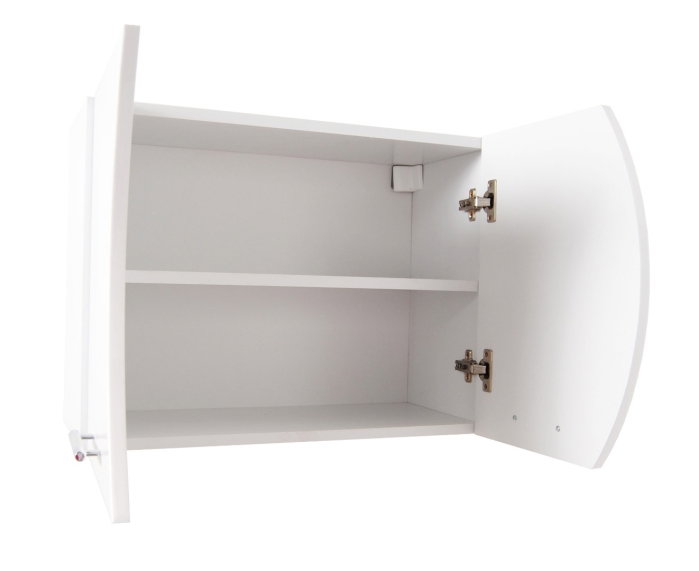 Dulap baie suspendat, front MDF, 2 usi, alb, 60x25x45 cm [3]