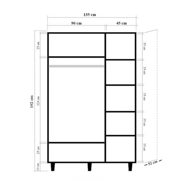 Dulap MODE, 135x52x192 cm [5]