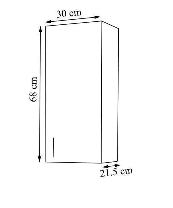 Dulap baie suspendat PROMO, 1 usa, alb, 30x21.5x68 cm [4]