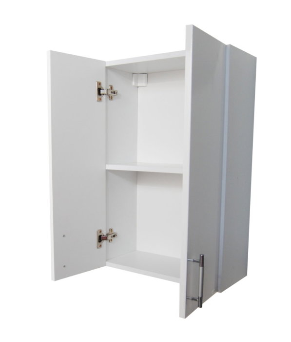 Dulap baie suspendat VERONA, front MDF, 2 usi, montat, alb, 50x21.5x68 cm [3]