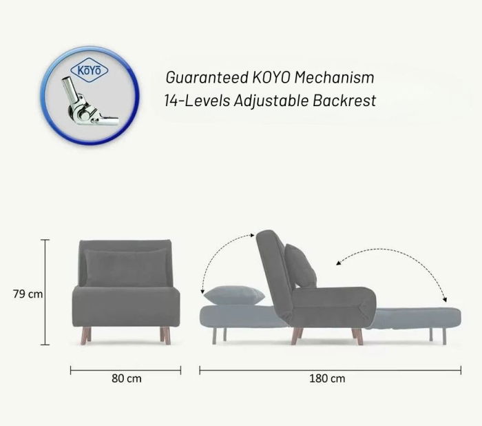 Fotoliu extensibil FOLDE, 80x80x79 cm [10]