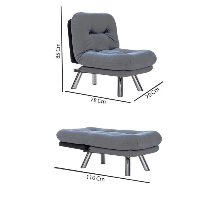 Fotoliu extensibil MISA, 70x78x85 cm [17]