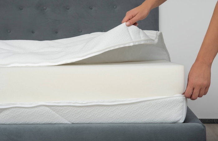 Husa saltea matlasata detasabila Ultrasleep Somnart, 90x200x18 cm, tricot, fermoar alb 4 laturi [1]
