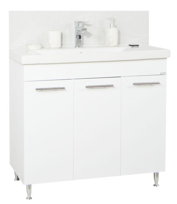 Set Baza front MDF si Lavoar seria 754, 80 cm, alb